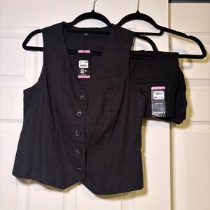 Express Black Linen Vest & Shorts Matching Set NWT Small / Size 6